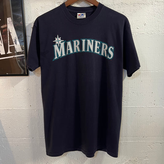 Vintage 90’s Seattle Mariners ‘Ibañez #28’ MLB Graphic T-Shirt - Size XL - Navy/Turquoise/Silver/White