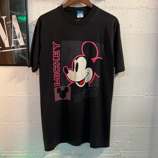 Vintage 1980's Disney Character Fashions Mickey Mouse Neon Big Head Single Stitch T-Shirt - Size Large