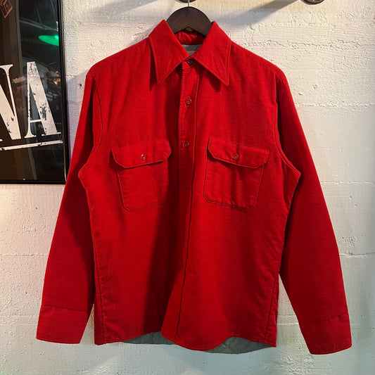 True Vintage 60's/70's Sears Fieldmaster Quilt Lined Flannel Shirt - Size Medium (15-15.5) - Red