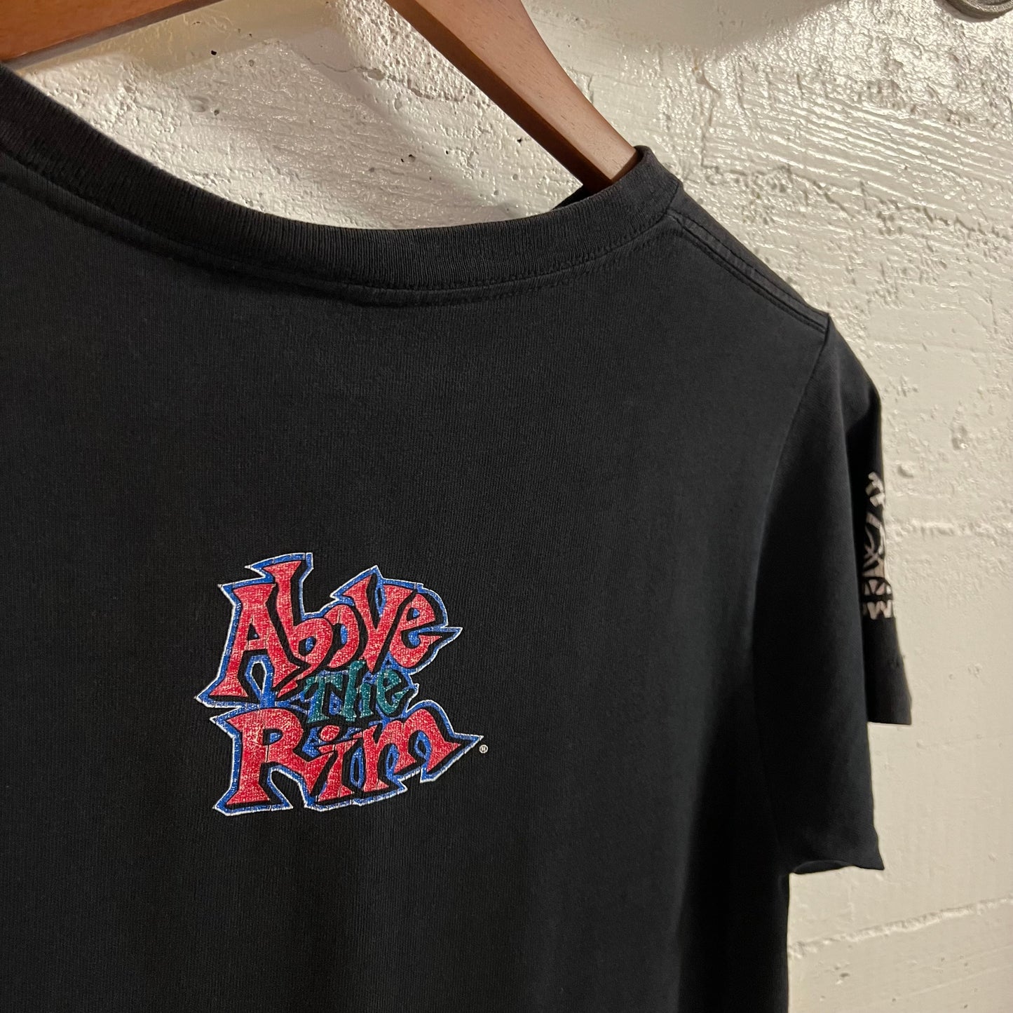 Vintage 90’s Distressed Above The Rim Hoop Wear Reebok Basketball Single Stitch Baby T-Shirt -Size Youth Medium - Made In USA - Black/Multi