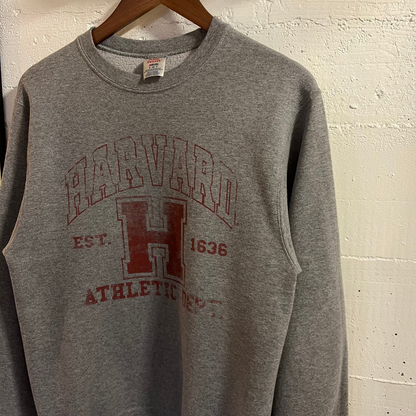 Vintage 2000’s Harvard University Athletic Dept. Crewneck Sweatshirt - Size Small - Heather Grey/Maroon