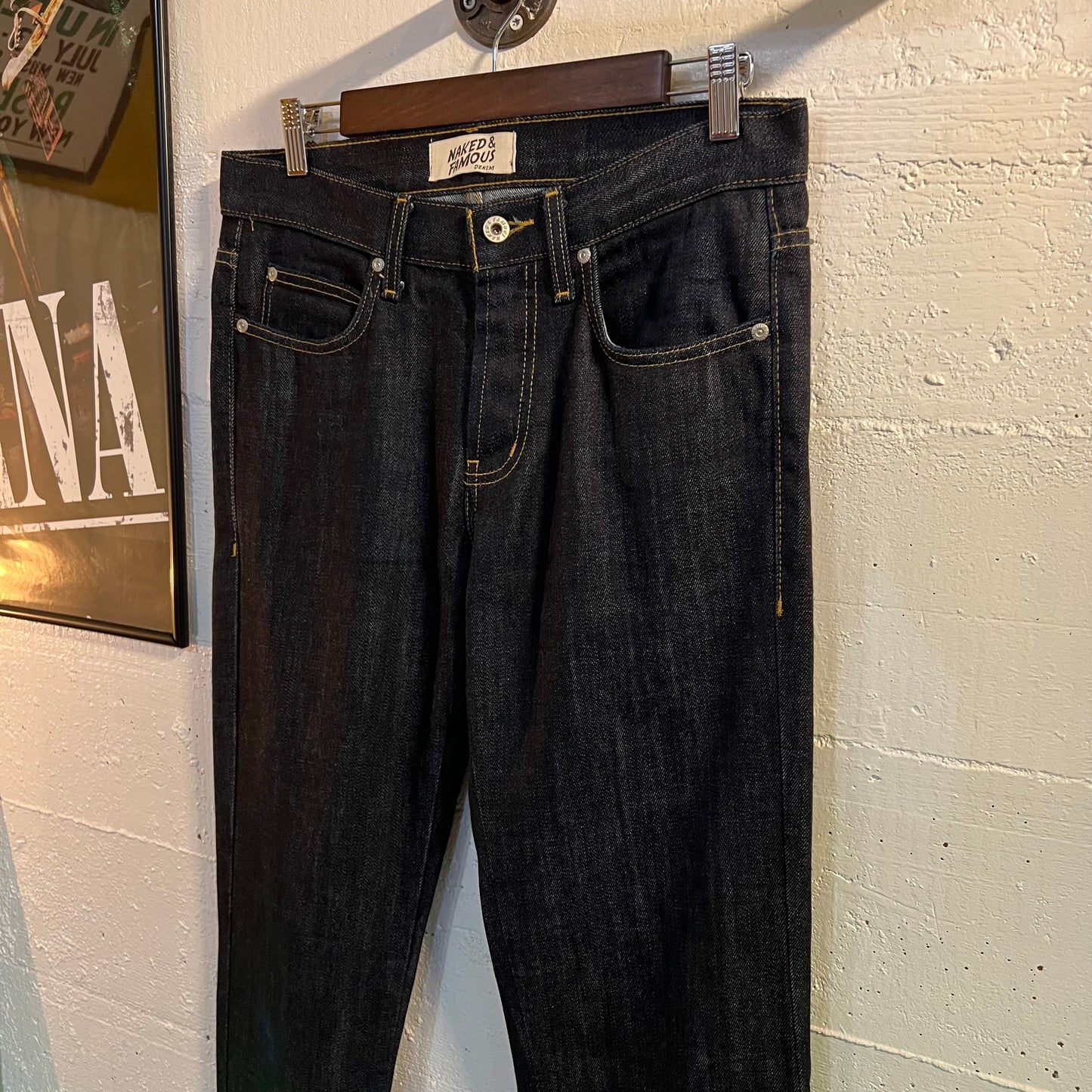 Naked & Famous Super Guy Standard Slub 13.5oz Raw Indigo Japanese Denim Jeans - Size 32" - Dark Indigo - 100% Cotton - Made In Canada