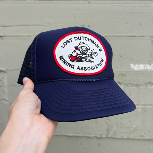 Vintage Lost Dutchman's Mining Association Mesh Trucker Hat - One Size Fits All - Navy/White/Red/Black