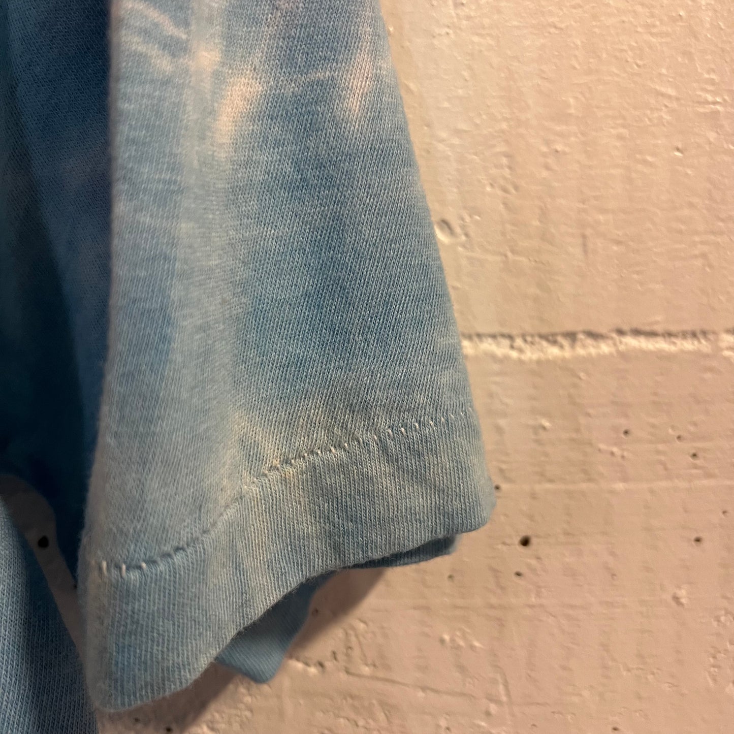Vintage 1986 Jenshus Tie Dye Cosmic Zipper Single Stitch T-Shirt - Size Large - Made In USA - Blue/Light-Blue