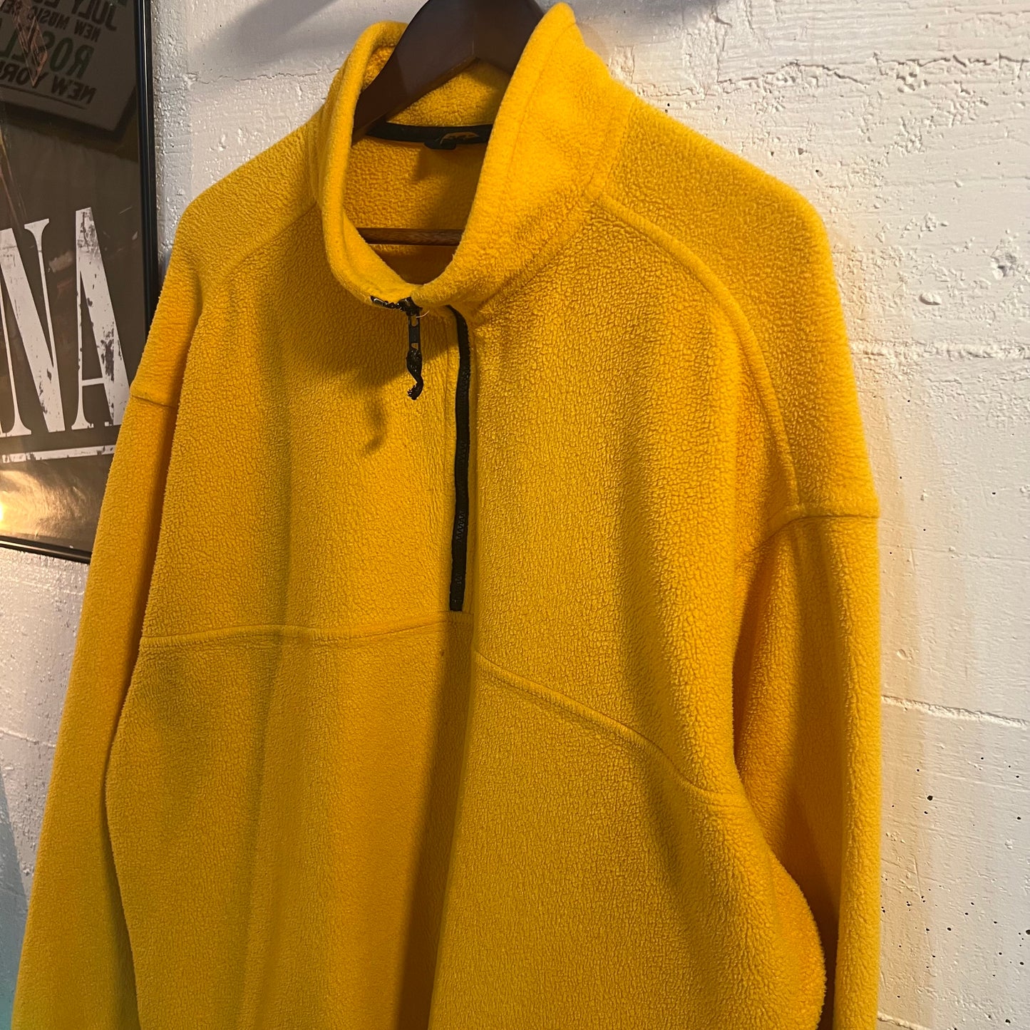 Vintage 90's Eddie Bauer EBTEK Pullover Quarter Zip Fleece Jacket - Size XL - Yellow