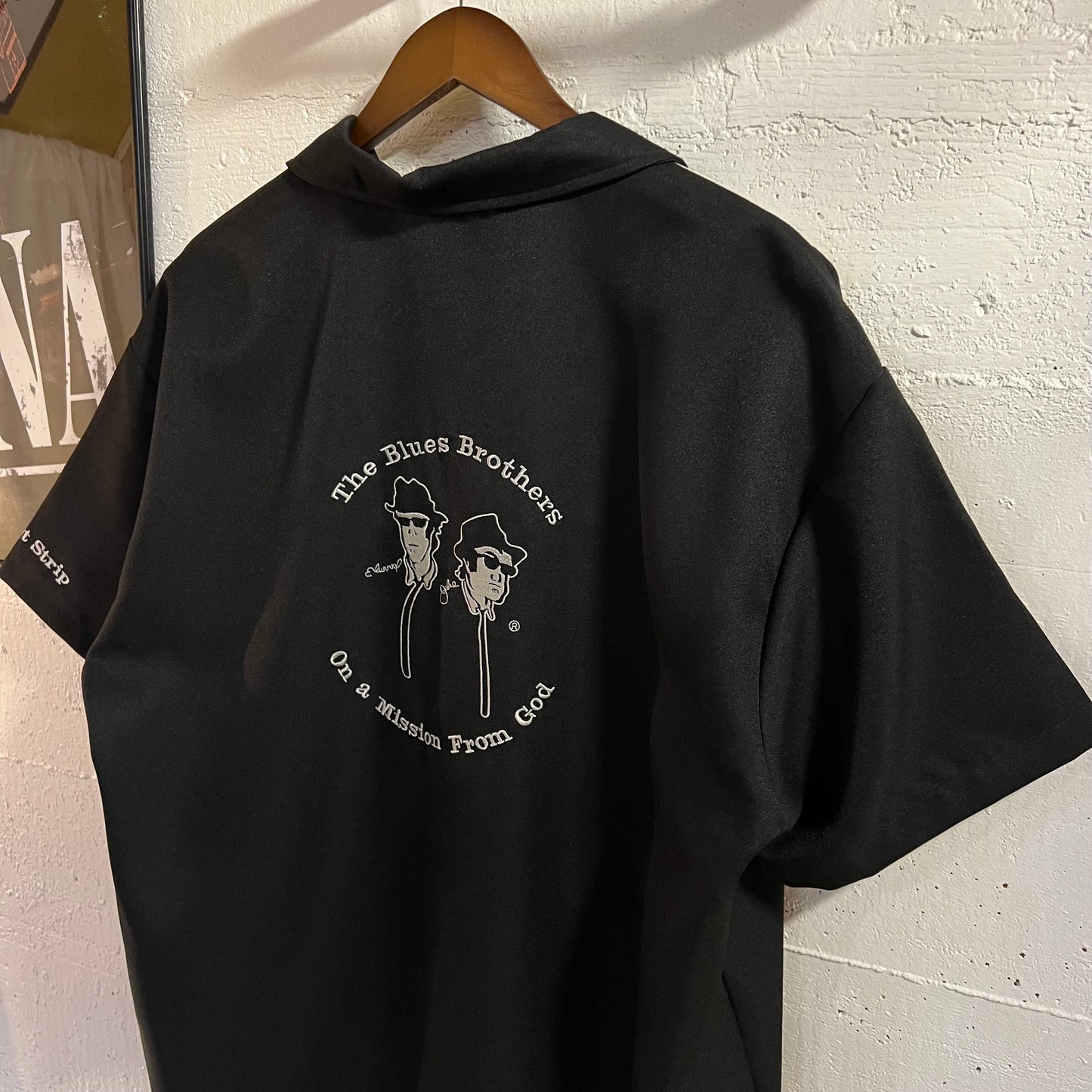 Vintage New Deadstock House of Blues 'The Blues Brothers' Embroidered Bowling Shirt - Size XL - Rayon/Poly Blend