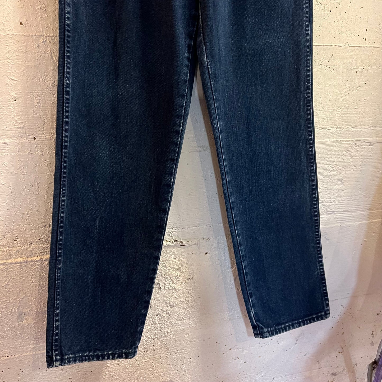 Vintage 80's/90's Wrangler Women's Exposed Button Fly High Waisted Jeans - Size (7) 27"x30.5" - Made In USA - Deep Indigo - 26WMSAB