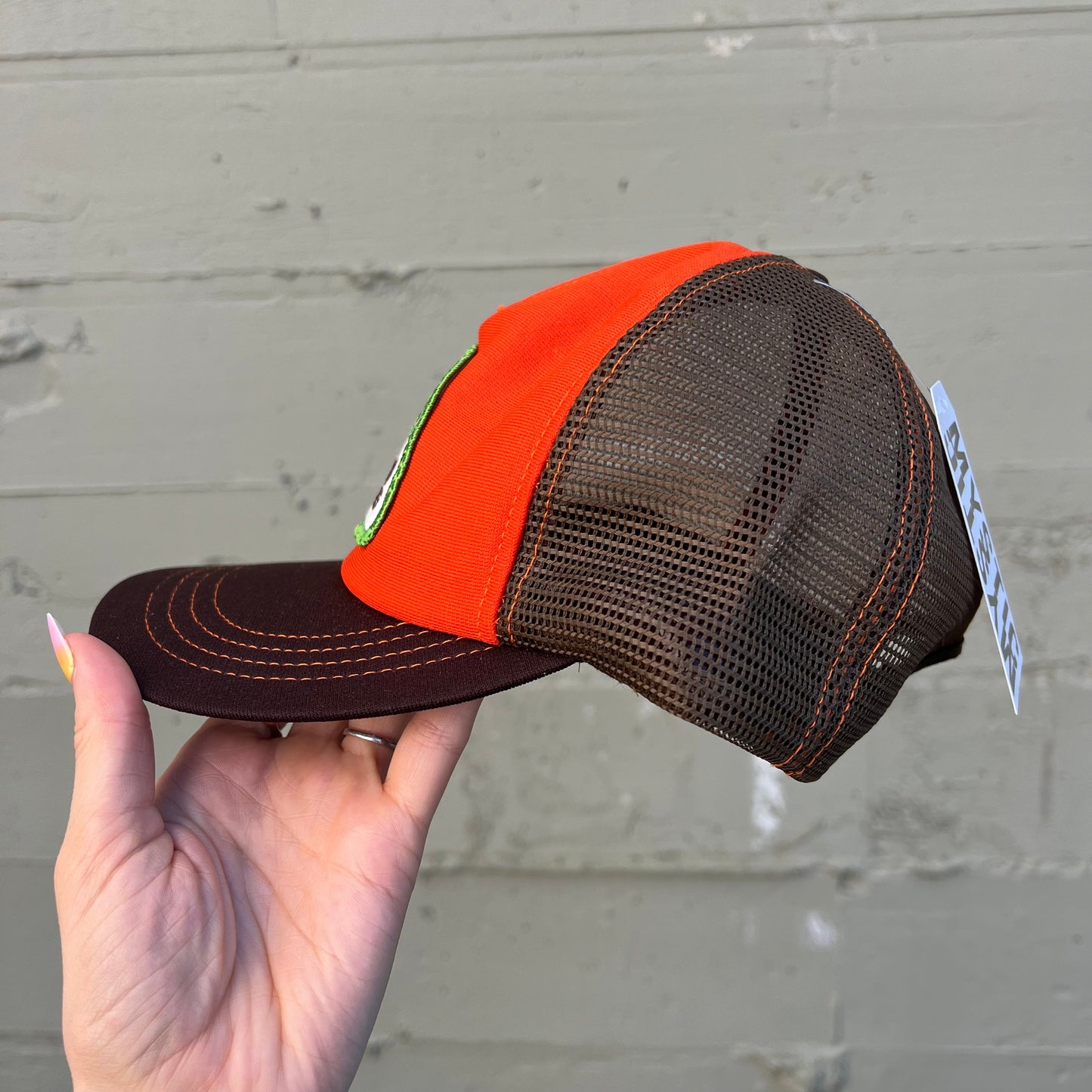 Vintage 1970's 'Barko Loaders' Embroidered Patch Contrast Stitch Mesh Back Semco Brand Trucker Hat - O/S - Made In USA