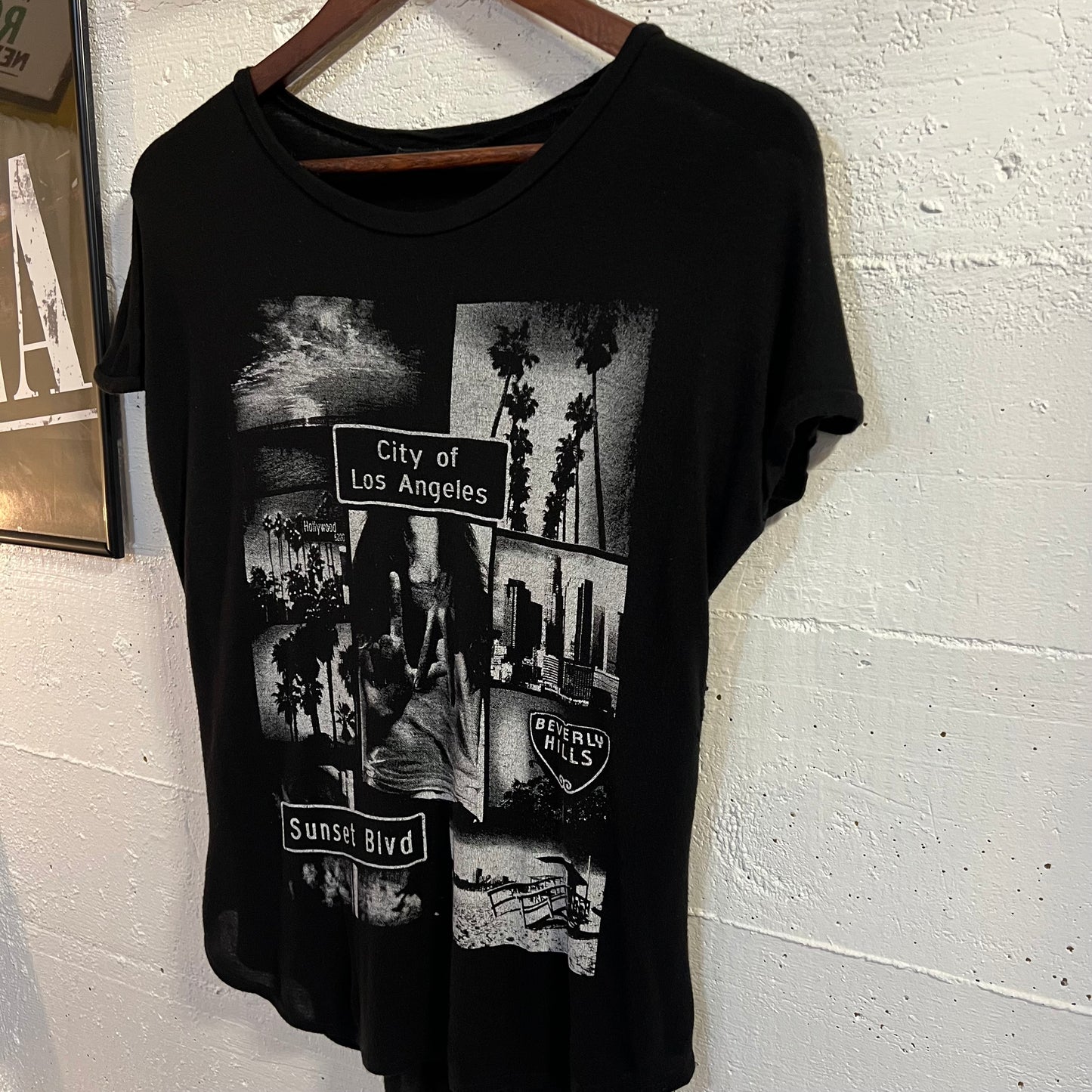 Vintage Y2K Miss Royal T ‘City Of Los Angeles’ Graphic Baby T-Shirt - Size Small - Made In USA - Black/White