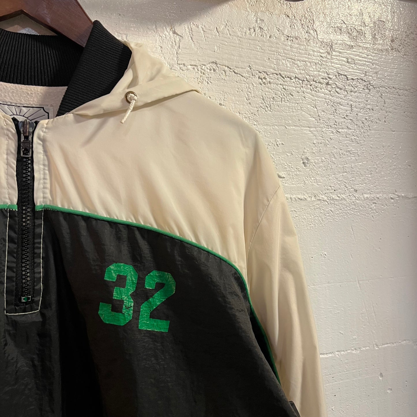 Vintage 90's Sommerfield Rainier Swimming Pullover Varsity Hooded Windbreaker Jacket - Size XXL - Made In USA - White/Green/Black