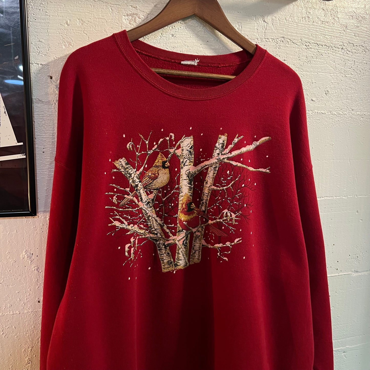 Vintage Jerzees Cardinals In Snow Crewneck Sweatshirt - Size XL - Maroon/Multi