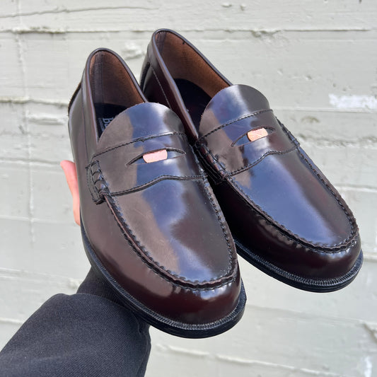 Vintage G.H. Bass Leather Walton Penny Loafers - Size 10 - Dark-Cherry/Brown/Black