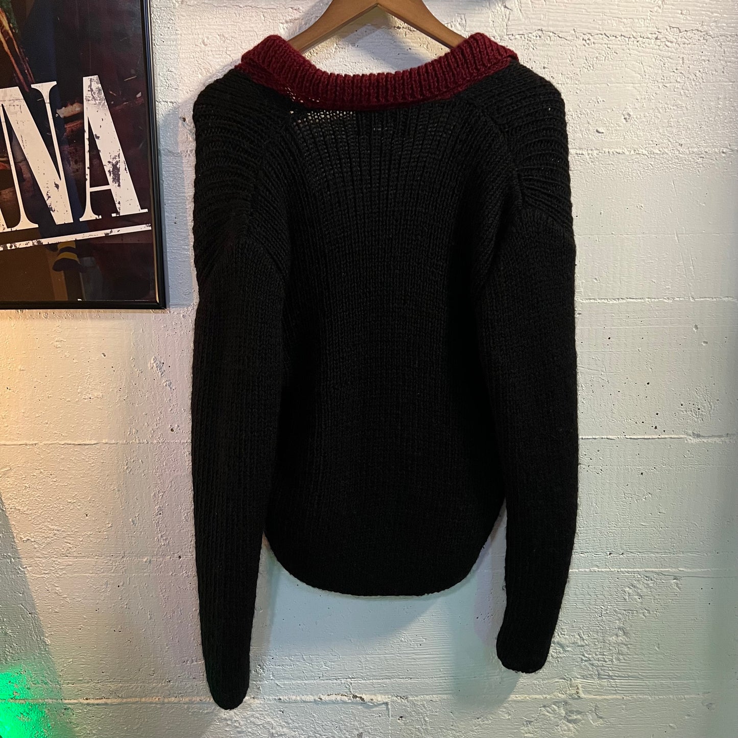 Vintage Ralph Lauren Womens Hand Knitted Double Breasted Wool Cardigan Sweater - Size Medium - Made In Italy - 100% Wool