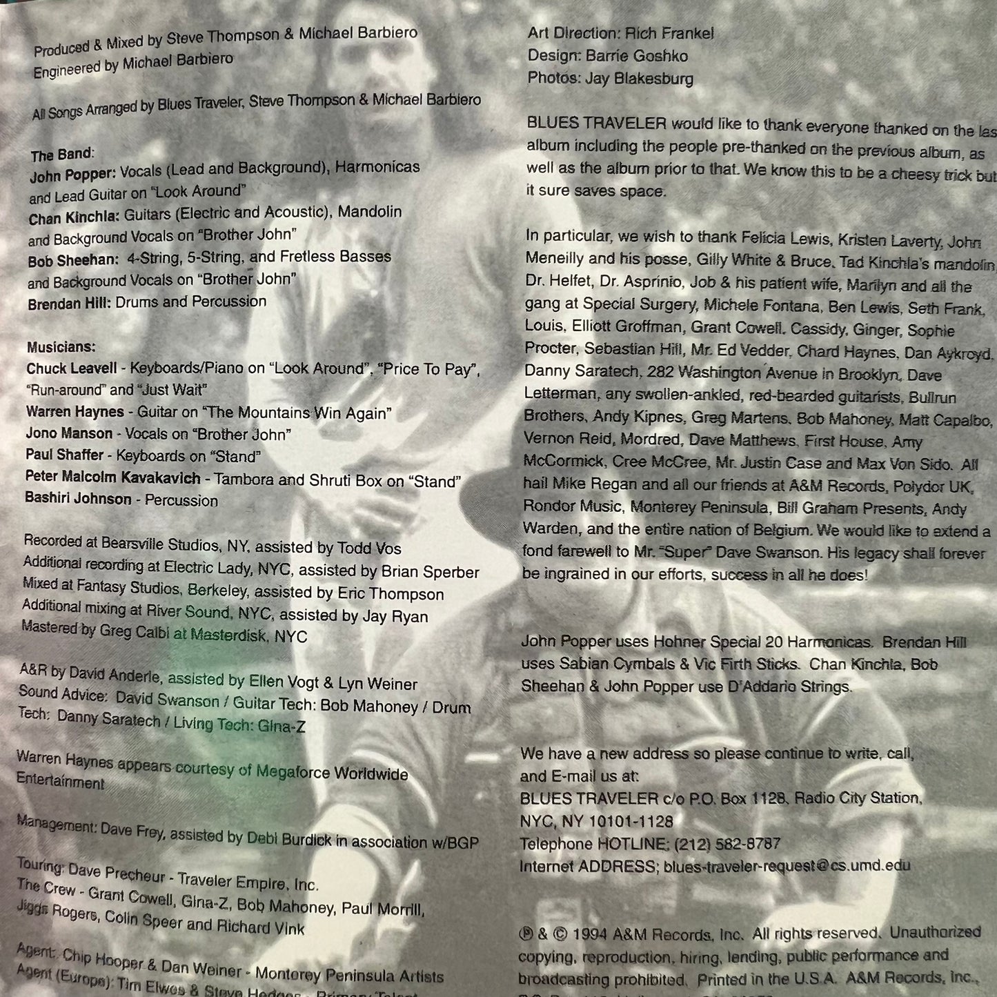 Vintage 1994 Blues Traveler 'Four' CD