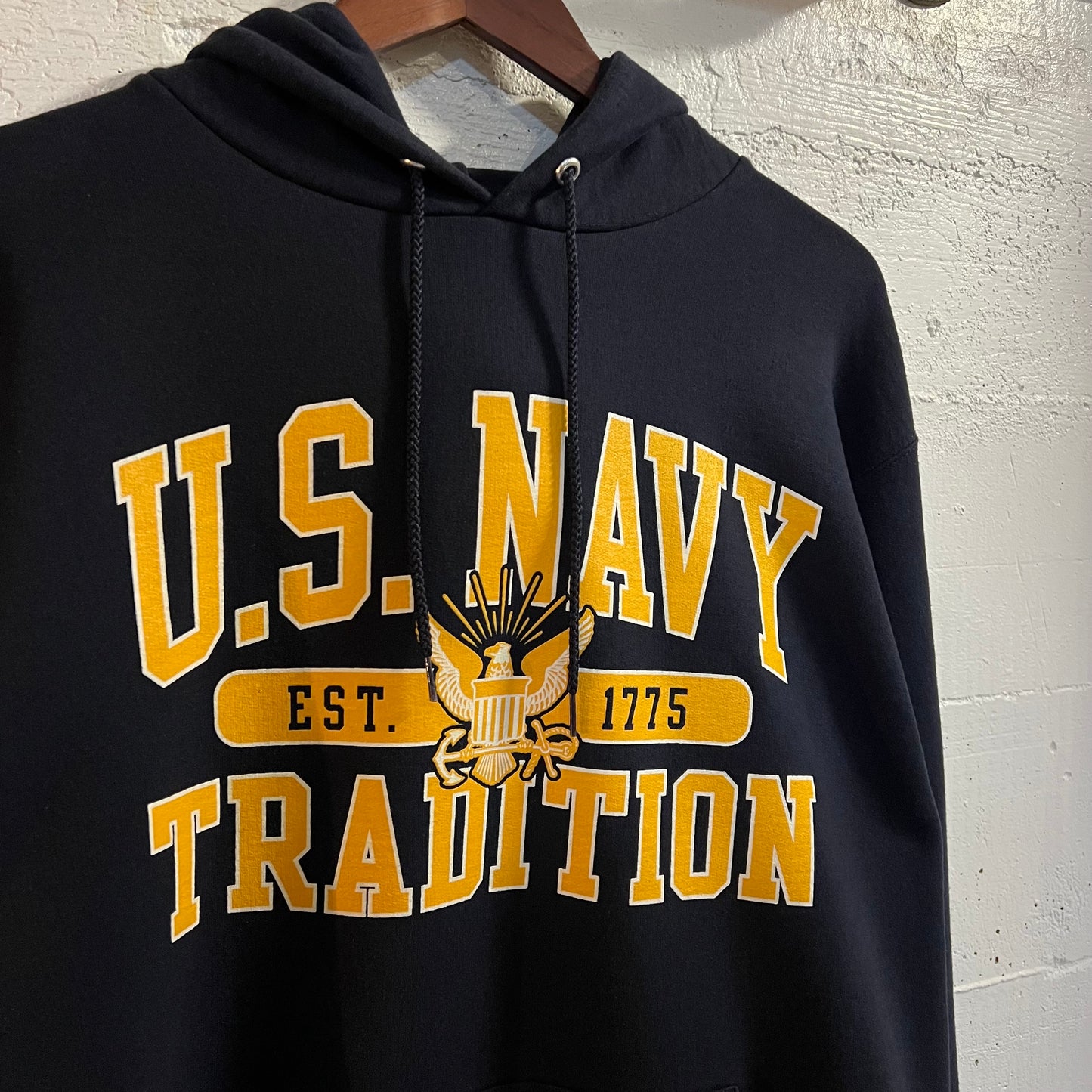 Vintage 2000’s Champion U.S. Navy Tradition Hoodie Sweatshirt - Size Large - Navy/Yellow/White