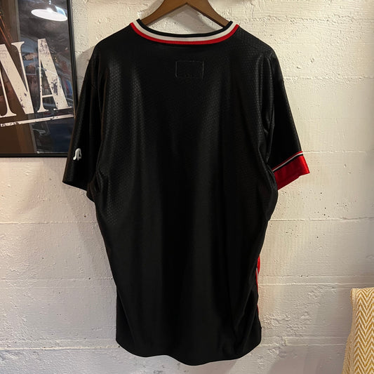 Vintage 90’s Sports Belle Inc. Cougars Basketball Mesh Jersey - Size Large - Made In USA - Black/Red/White