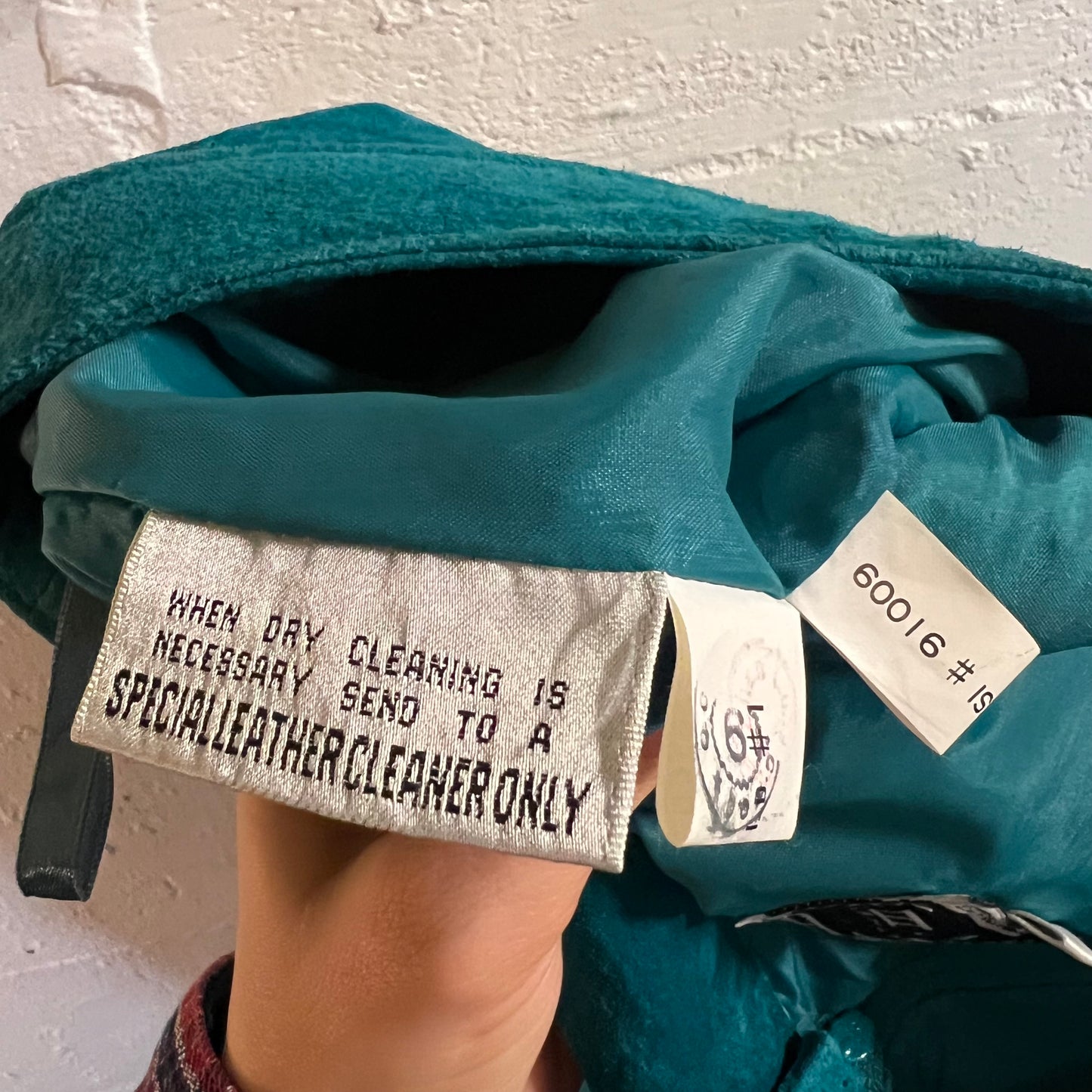 Vintage 90's Turquoise Suede Leather Mini Skirt - Size 3/4 - Blue/Turquoise