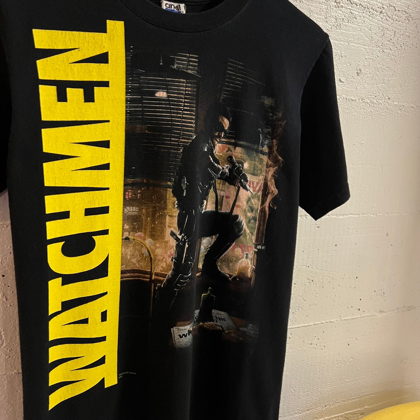Vintage 2000’s Watchmen DC Comics TV Show Graphic Baby T-Shirt - Size Small - Black/Yellow/White/Multi