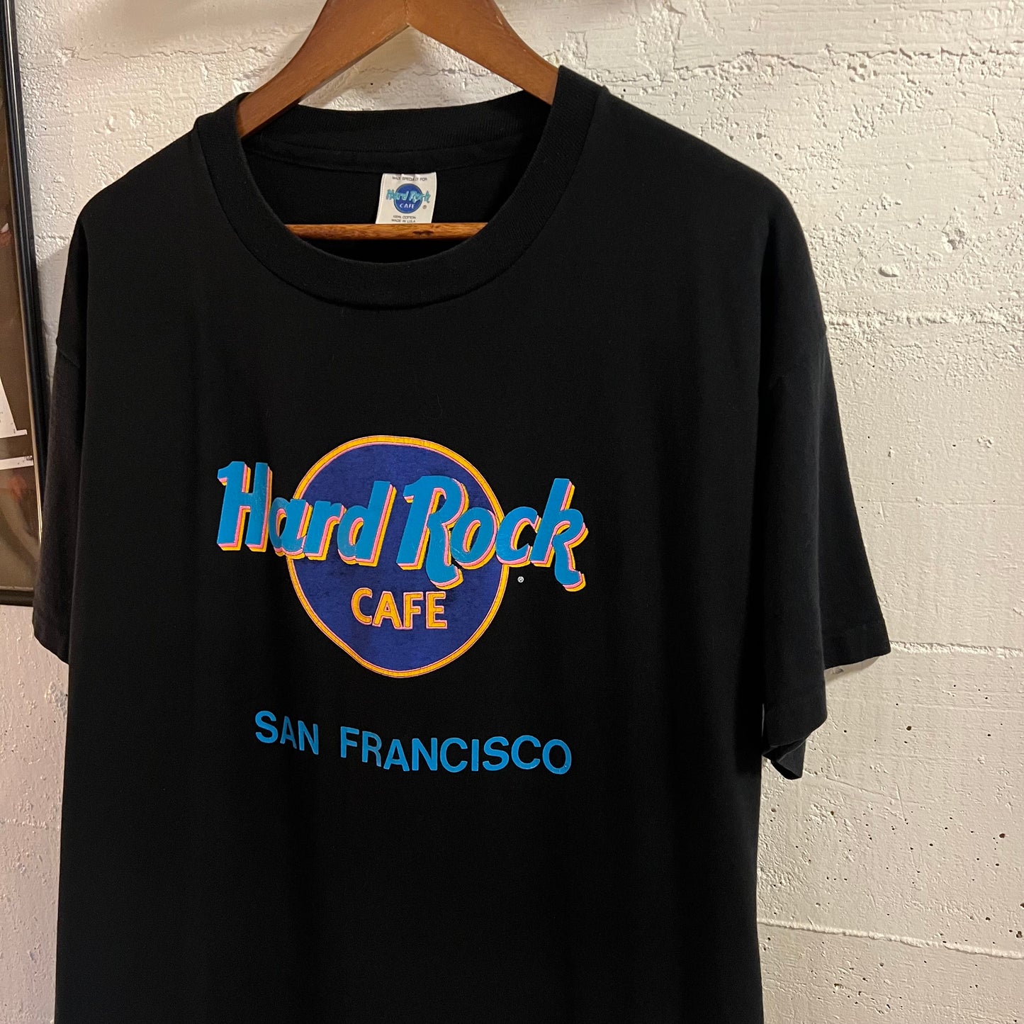 Vintage 90's Hard Rock Cafe San Francisco Single Stitch Classic Logo Graphic T-Shirt - Size XL - Made In USA - Black