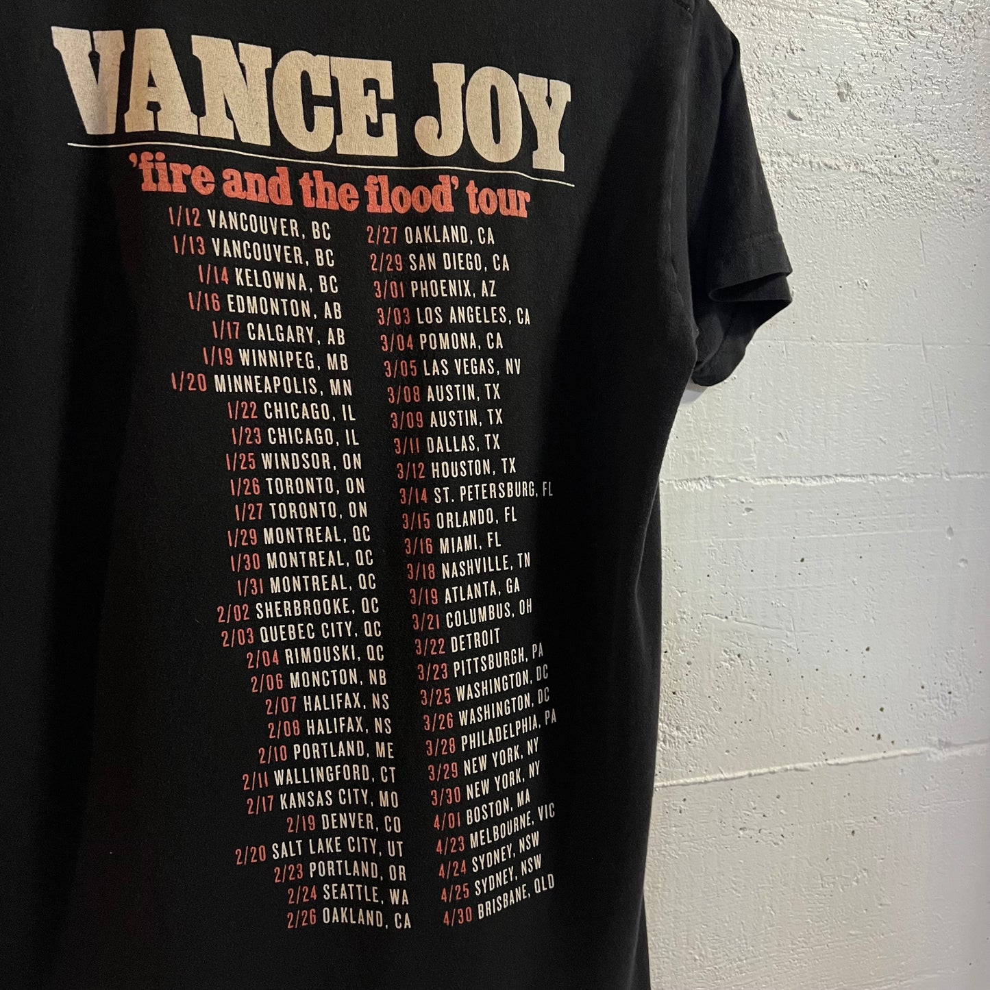 2016 Vance Joy ‘Fire And The Flood’ Tour Baby T-Shirt - Size Medium - Black