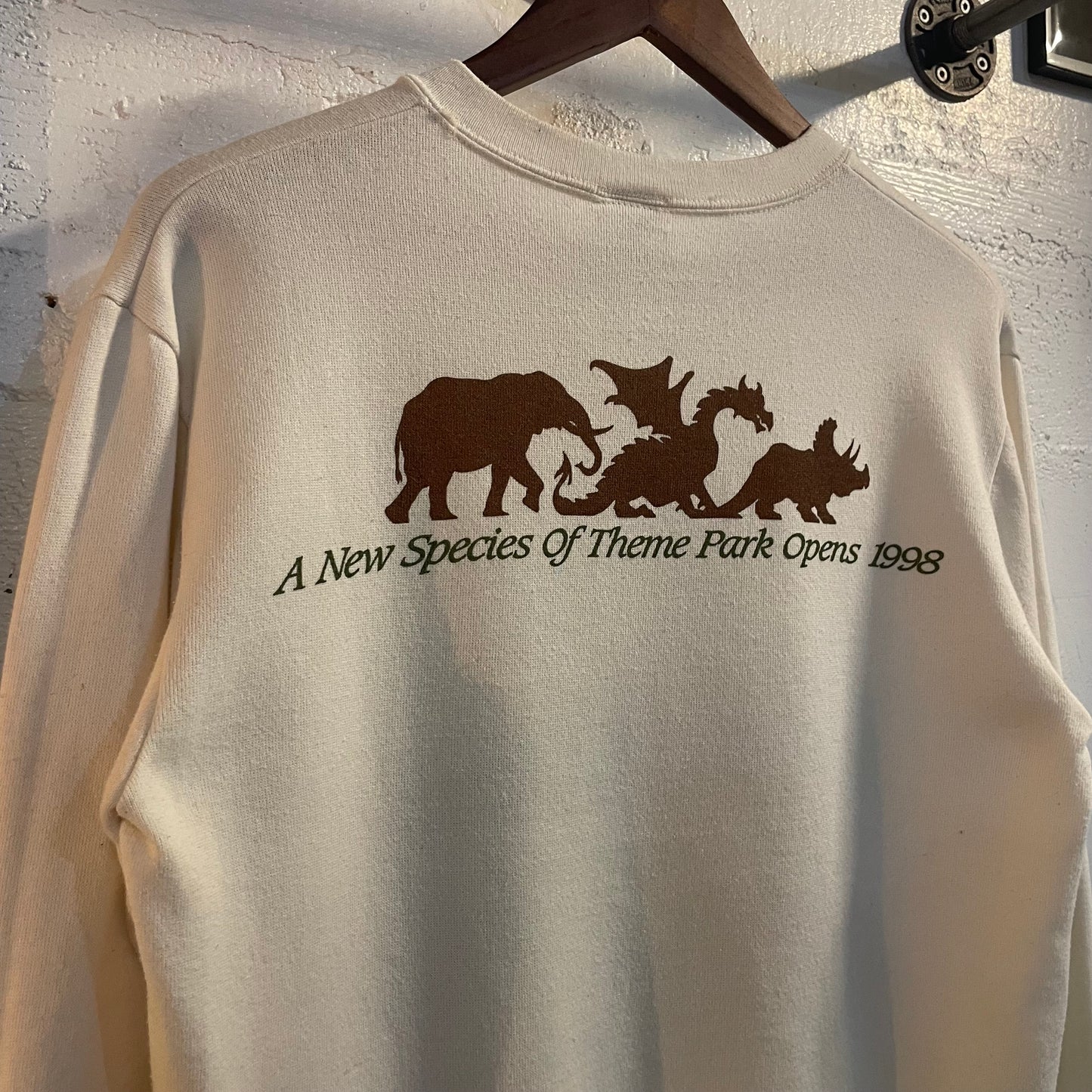 Vintage 90’s Disney’s Animal Kingdom Crewneck Sweatshirt - Size Medium - Made In USA - White/Multicolor