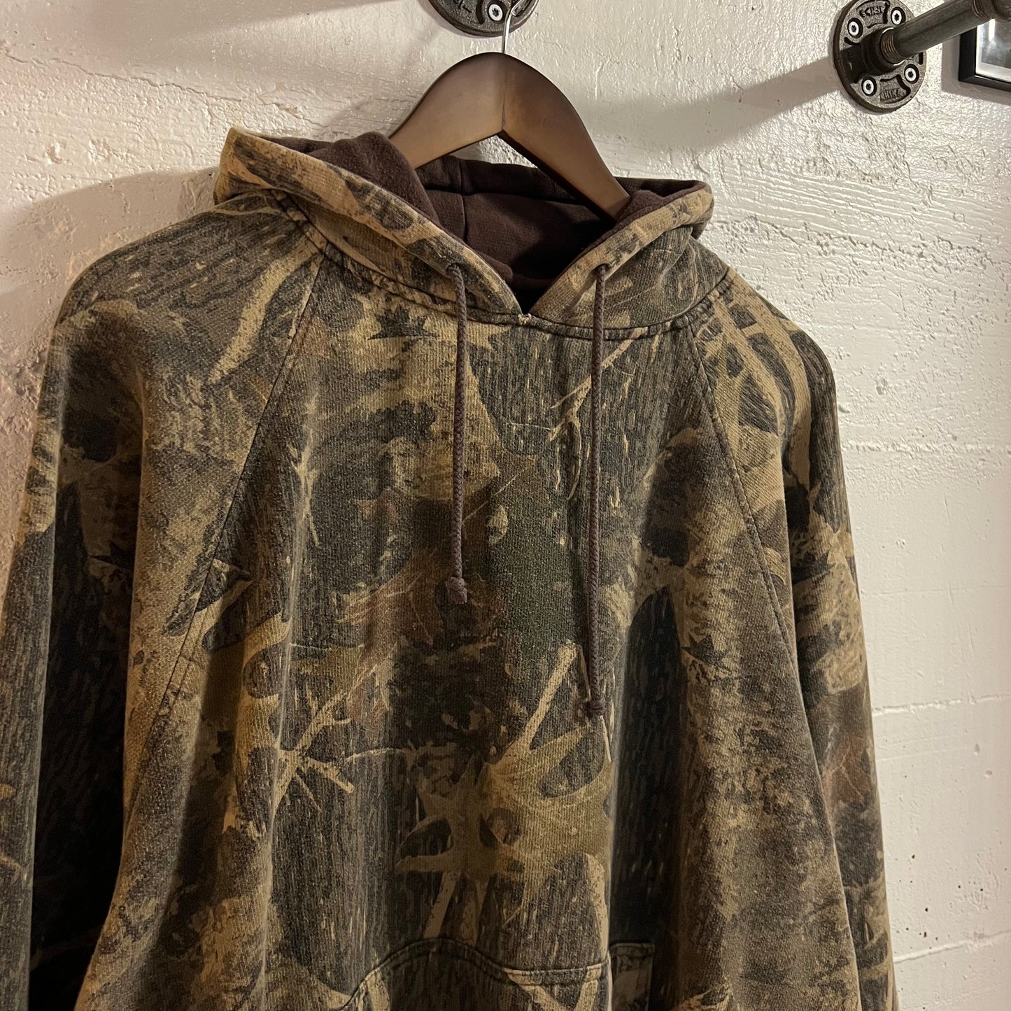 Vintage Y2K Canyon Guide Outfitters Real Tree Camo Hoodie Sweatshirt - Size XL - Earth Toned