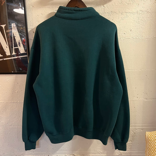 Vintage 90's Outdoor Groove Skiing Quarter Zip Sweatshirt - Size XL - Made In USA - 50/50 Cotton/Poly Blend