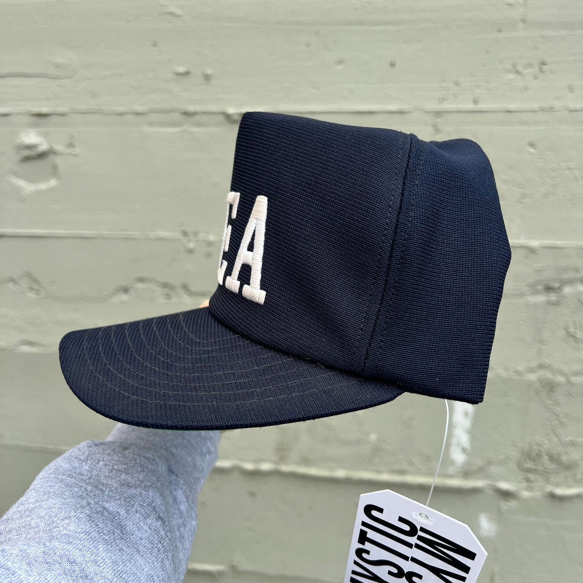 Vintage 1980's New Era Embroidered DEA Snapback Hat - O/S - Made In USA - Navy White