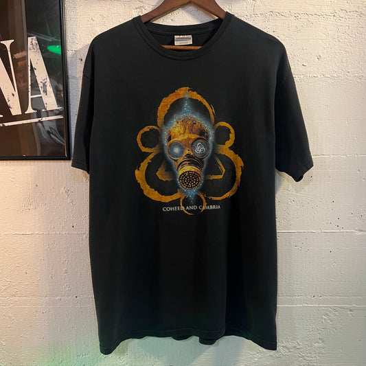 Vintage 2000's Coheed & Cambria Gas Mask T-Shirt - Size Large - Faded Black