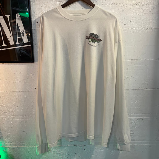 Vintage Gordon's Motorcycle Madness Long Sleeve T-Shirt - Size XXL - White/Multi
