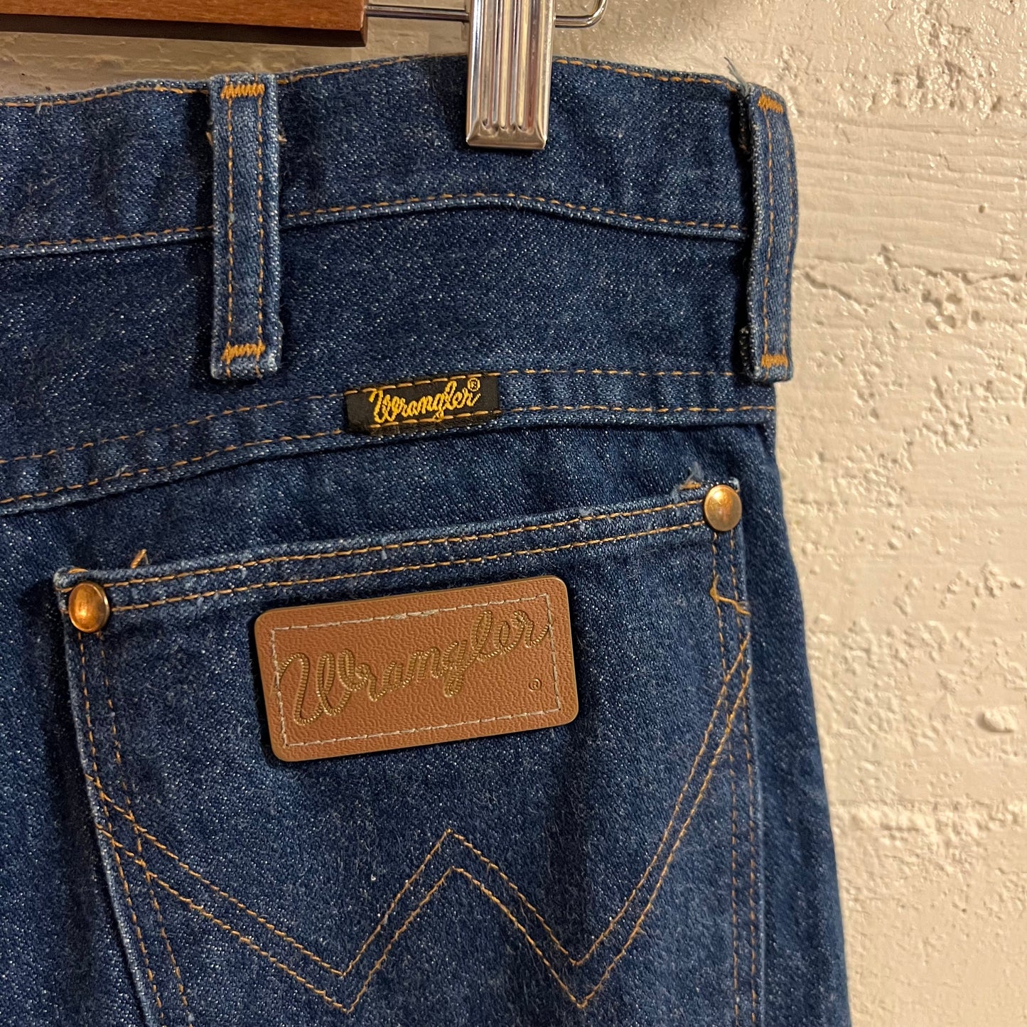 Vintage 90's Wrangler Cowboy Cut Dark Indigo Denim Jeans - Size 32" x 35"- 936PWD - Dark Indigo Denim - 100% Cotton