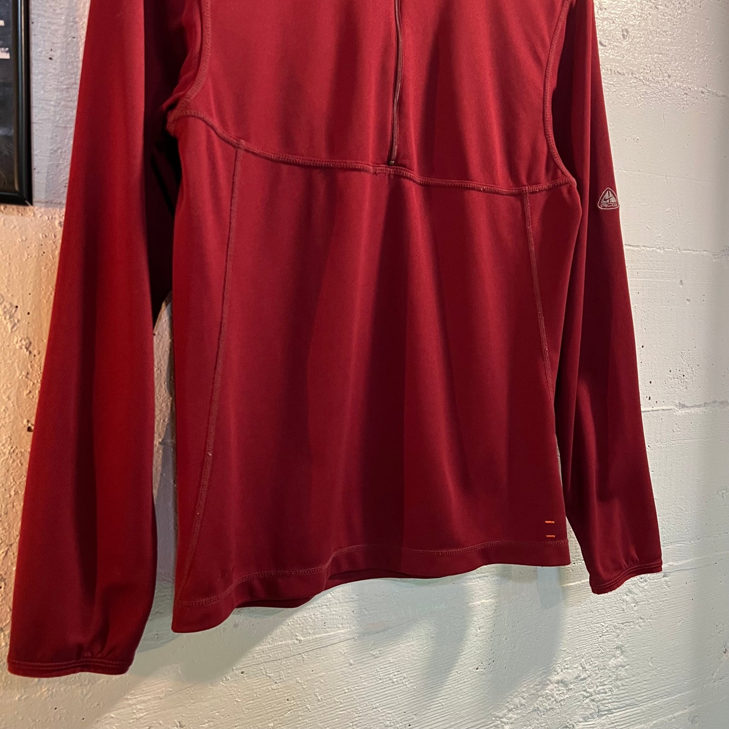 Nike ACG 1 Base Layer Quarter Zip Pullover Athletic Long Sleeve Shirt - Size Small - Maroon