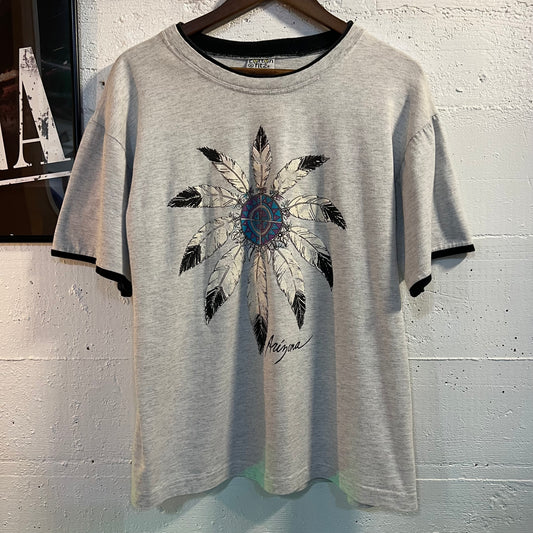 Vintage 90's Contrast Layered Arizona 'Dream Catcher' Graphic T-Shirt - Size Medium - Ash Heather Gray