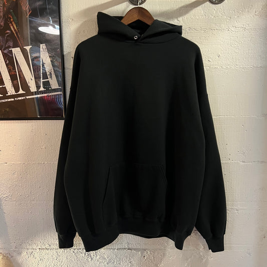 Vintage 2000's Blank Jerzees Pullover Hoodie Sweatshirt - Size XXL - Black