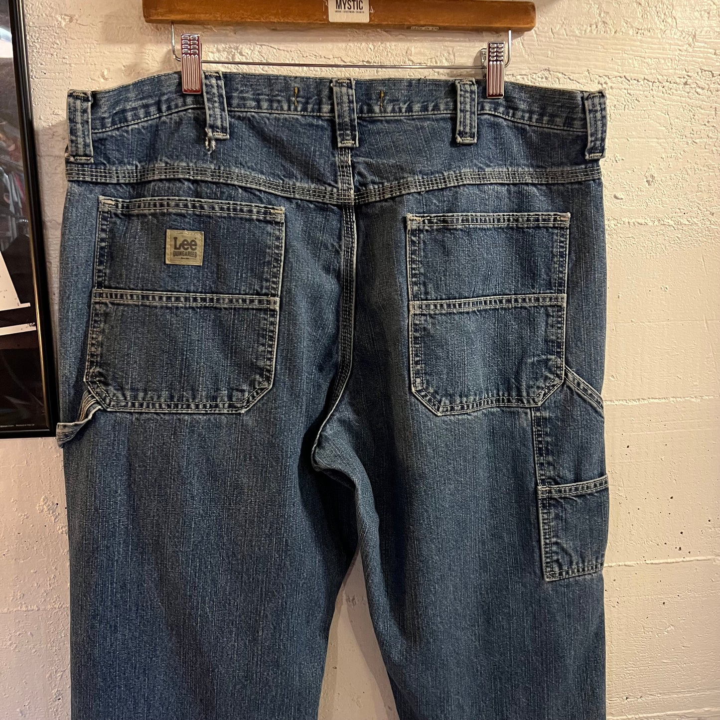 Vintage 2000's Lee Denim Carpenter Baggy Jeans - Size 38" x 31" - Mid Wash Indigo - 100% Cotton