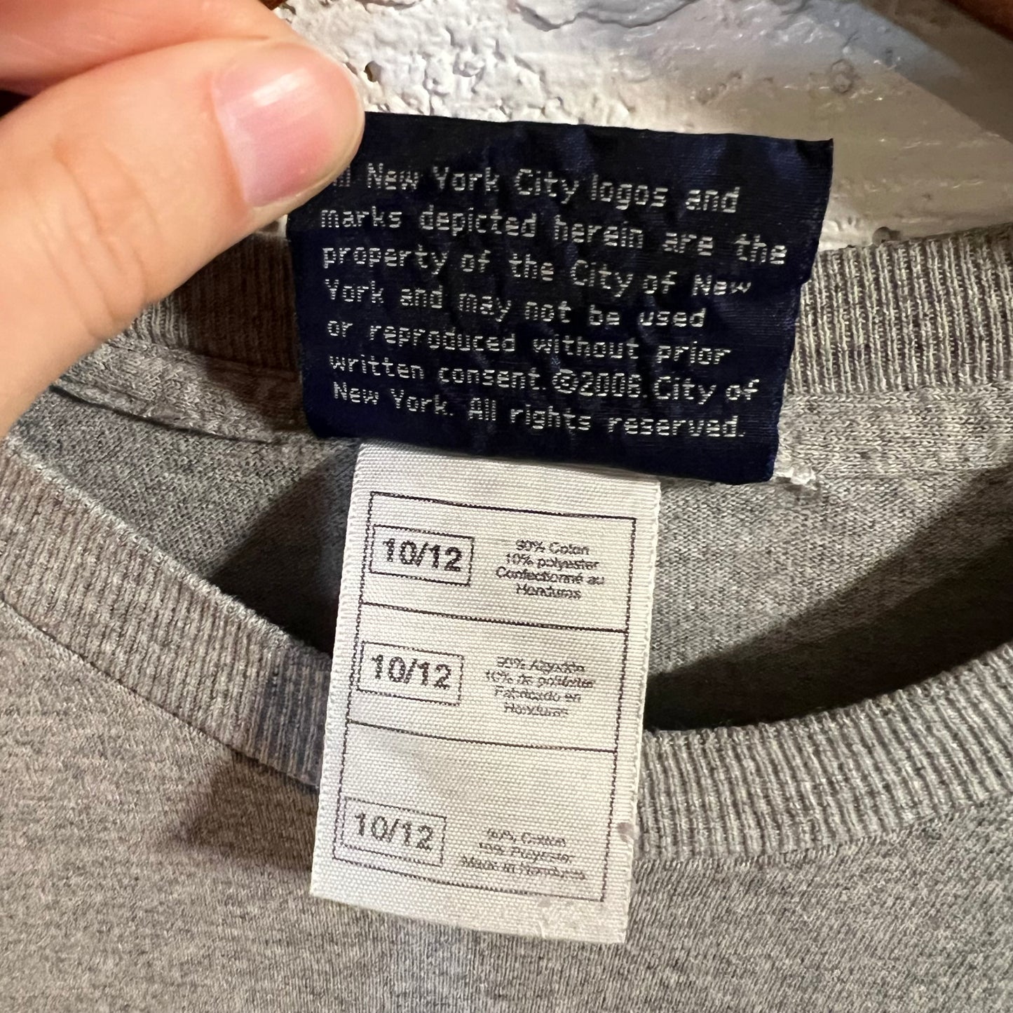 Vintage 2006 NYPD Baby T-Shirt - Size Youth Medium (10/12) - Heather Grey/Blue