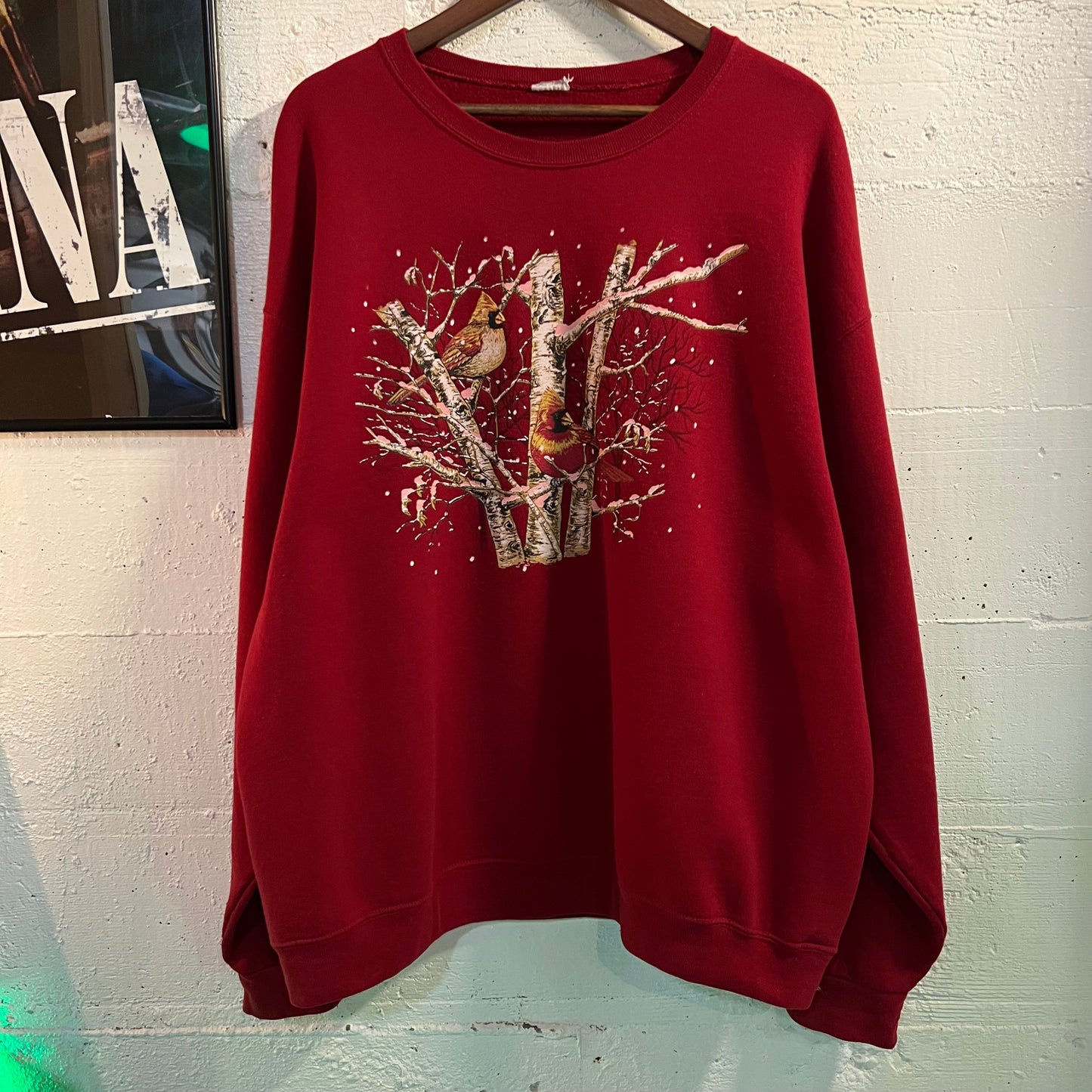 Vintage Jerzees Cardinals In Snow Crewneck Sweatshirt - Size XL - Maroon/Multi