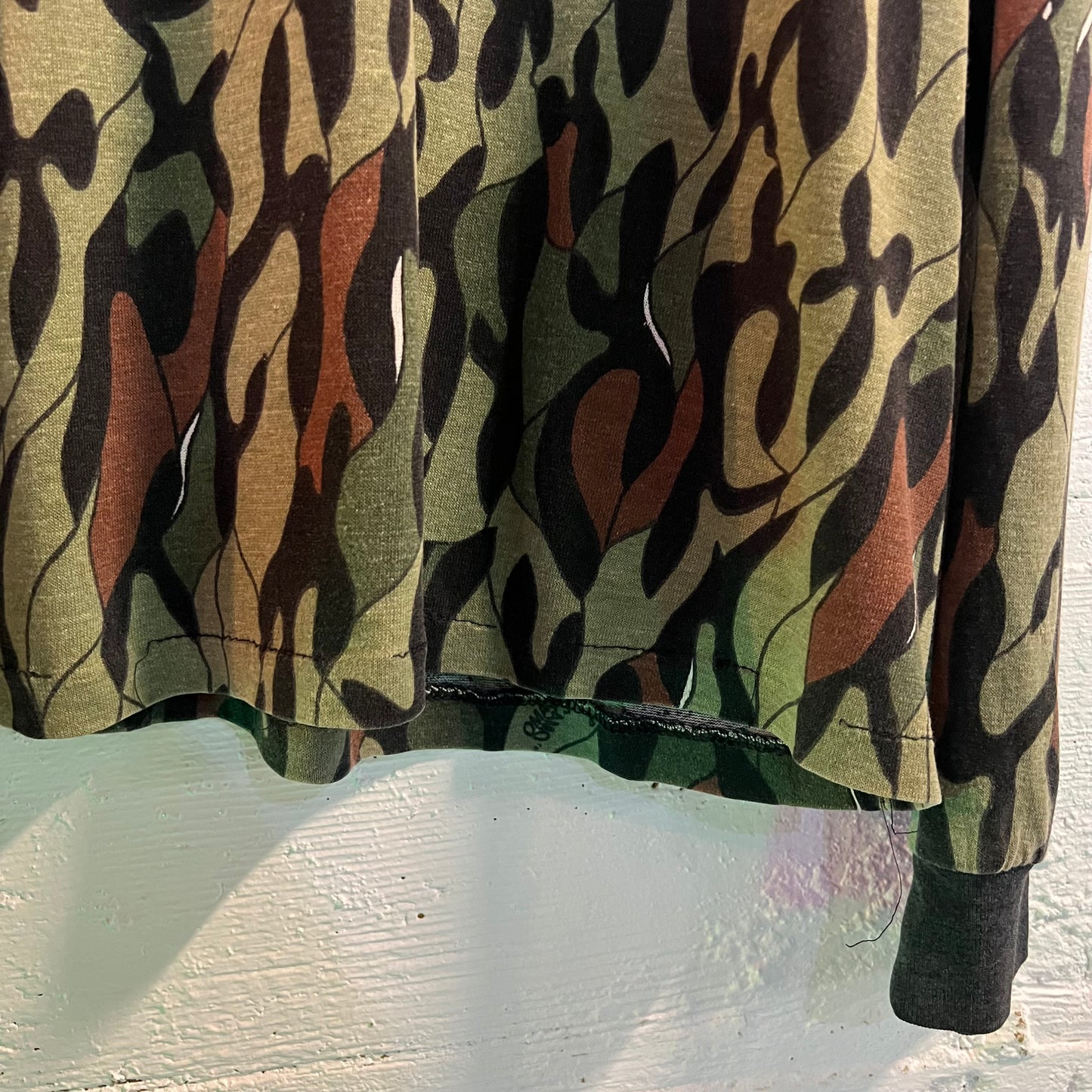Vintage 1980's Shadow Camo By Jim Teeny Single Stitch Long Sleeve Pocket T-Shirt - Size XL - Made In USA