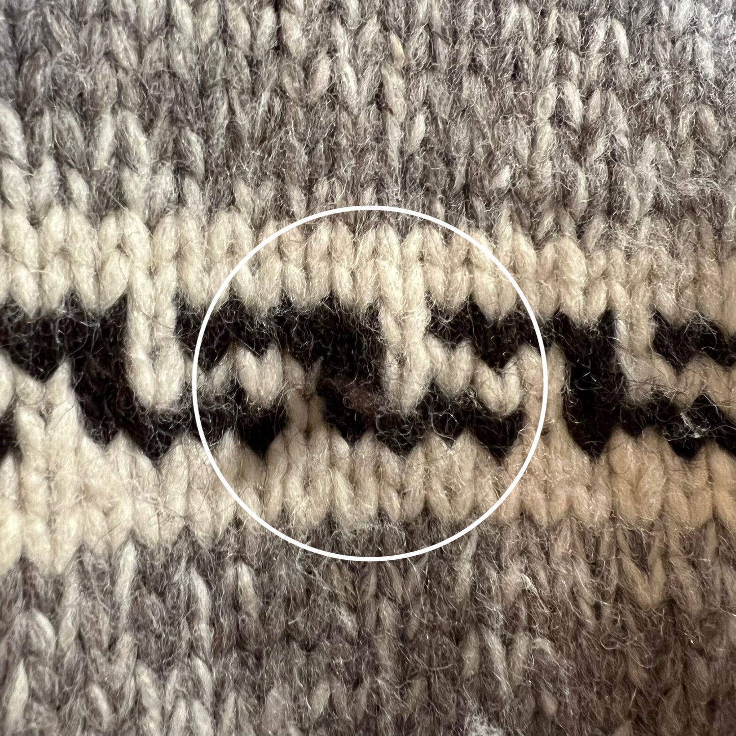 Vintage 60's Cowichan Intarsia Heavy Knit Wool Sweater Acme Zipper - Size Large - Made In USA - 100% Wool