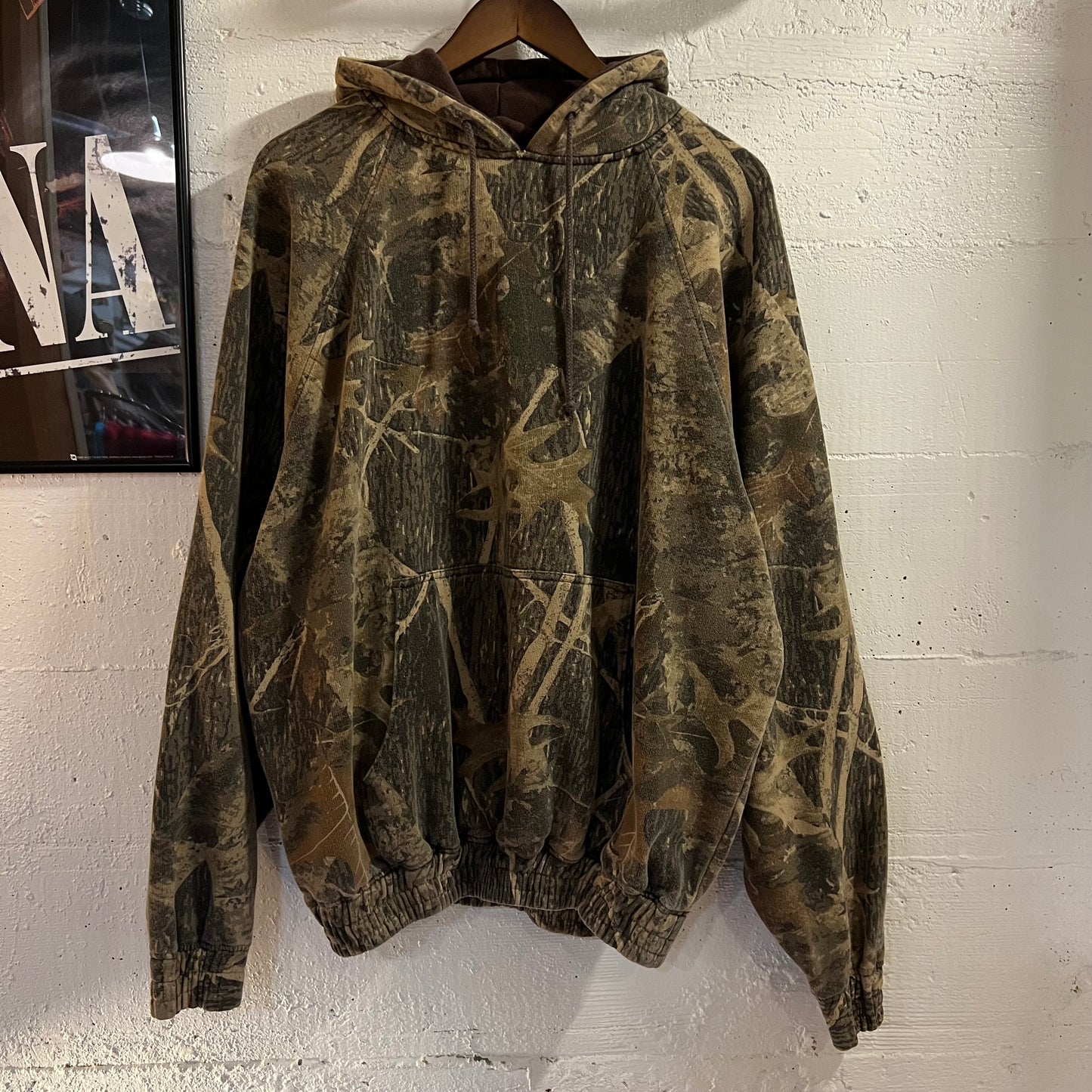 Vintage Y2K Canyon Guide Outfitters Real Tree Camo Hoodie Sweatshirt - Size XL - Earth Toned