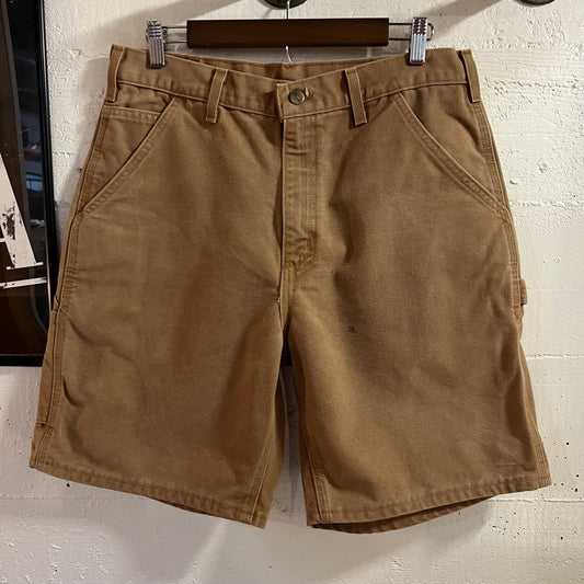 Vintage Carhartt Duck Canvas Cargo Shorts - Size 33 - Union Made In USA - B25BRN (Brown)