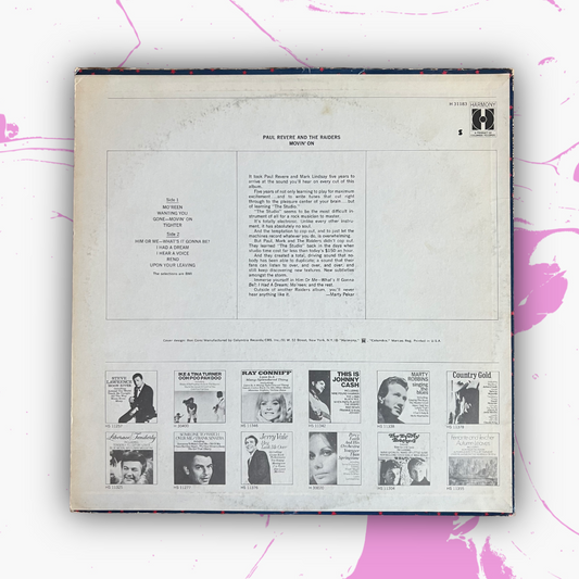 Vintage 1972 Paul Revere And The Raiders ‘Movin’ On’ Vinyl Record