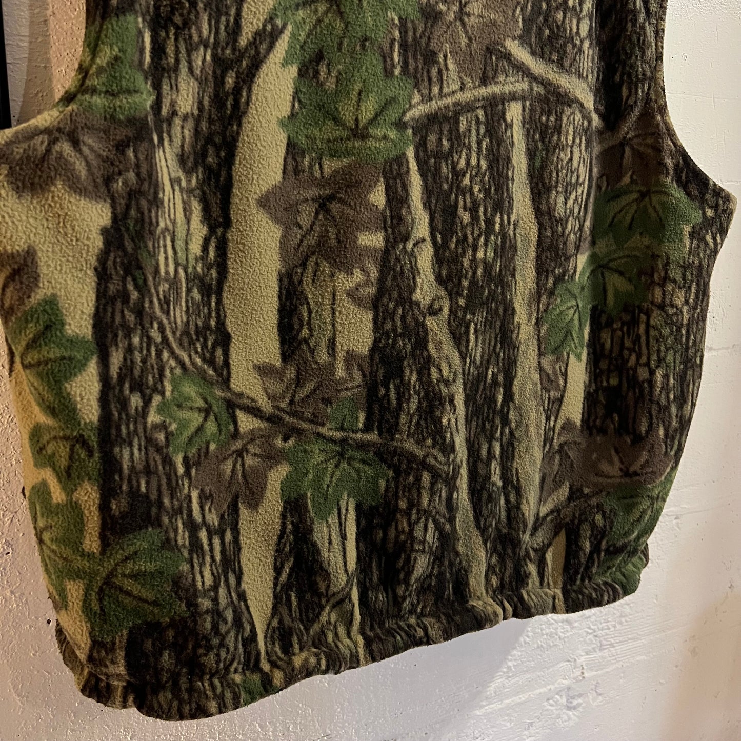 Vintage 80’s Cabelas Reversible Realtree/Trebark Camo Fleece Vest - Size 2XL - Made In USA - Earth Toned