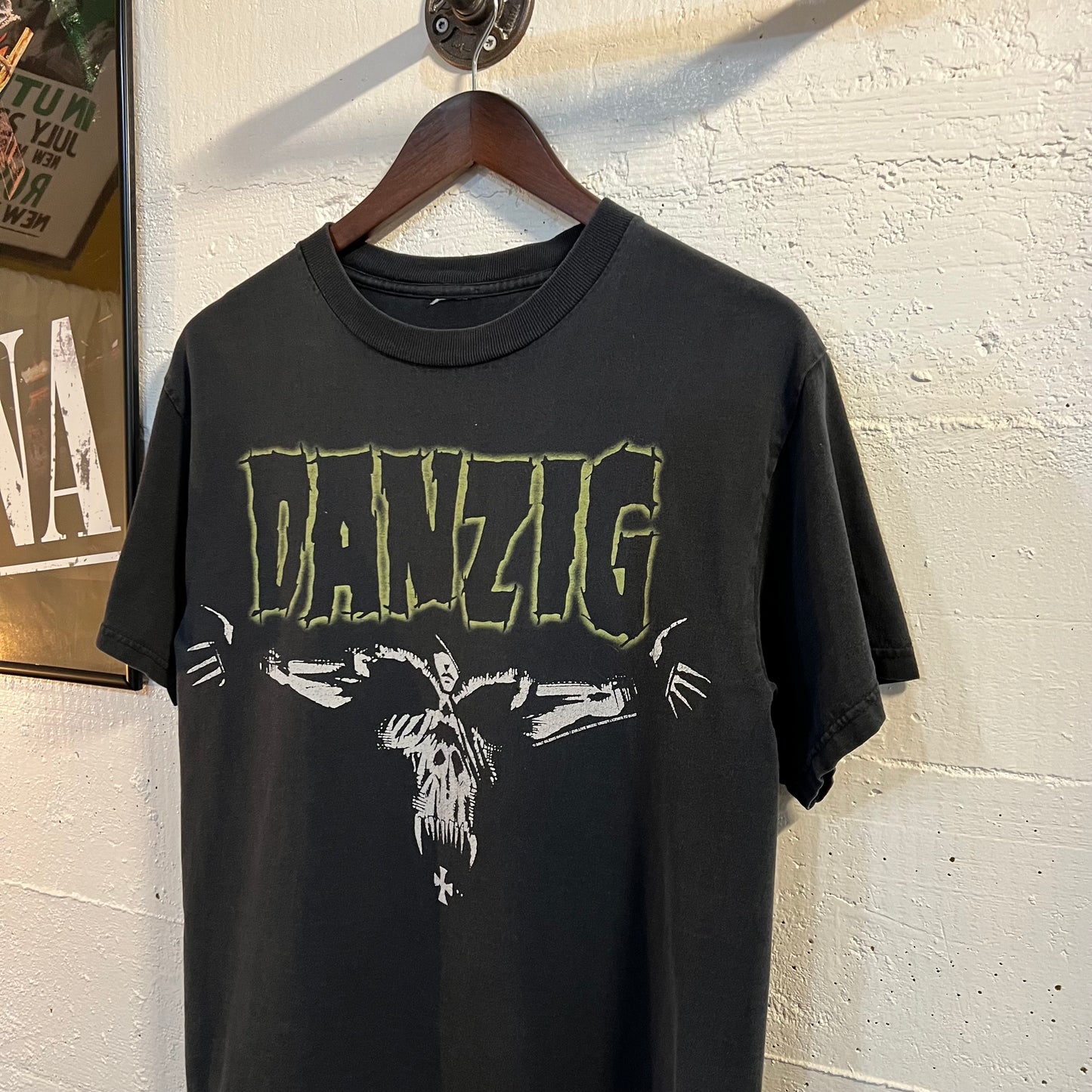 Vintage Y2K Danzig Skull T-Shirt - Size Medium - 2007 - Faded Black