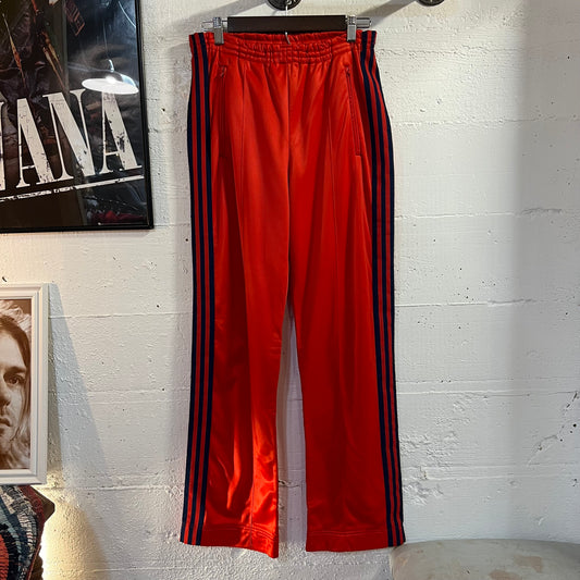 Vintage 70’s Adidas Originals ATP Keyrolan Striped Pleated Track Pants - Size Medium - Made In USA - Red/Navy
