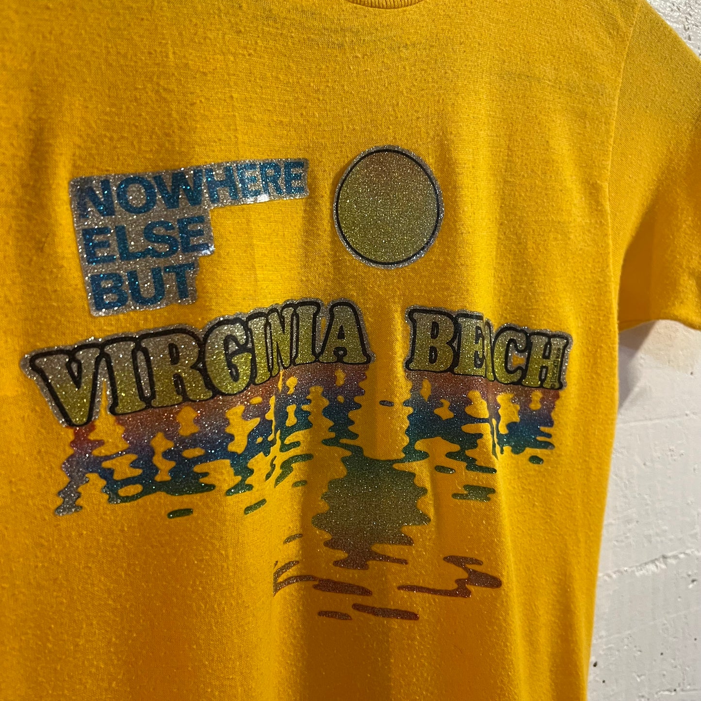 Vintage 80’s Screen Stars Virginia Beach Single Stitch Baby T-Shirt - Size Youth M/L - Made In USA - Yellow