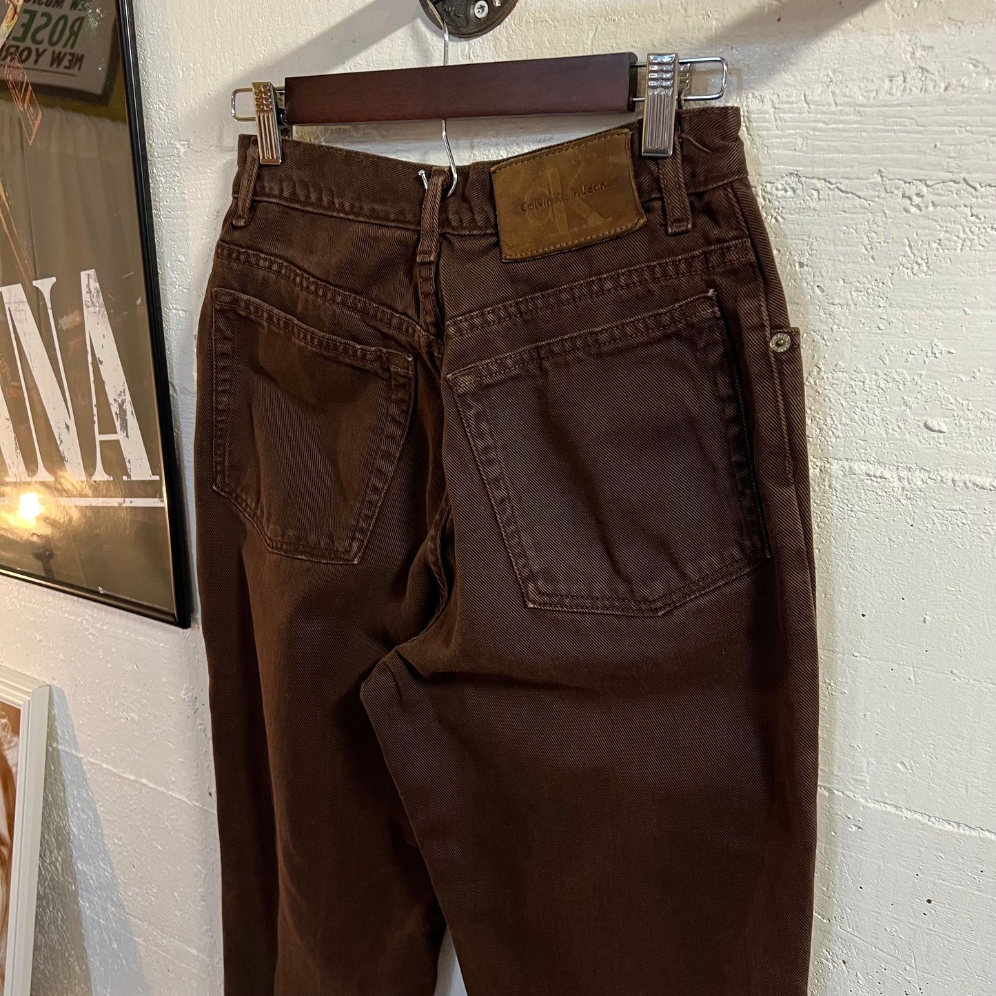 Vintage 90's Calvin Klein Jeans Brown Classic 5-Pocket Overdye Stonewash Denim Jeans - Size 8 (26"x31") - Made In USA