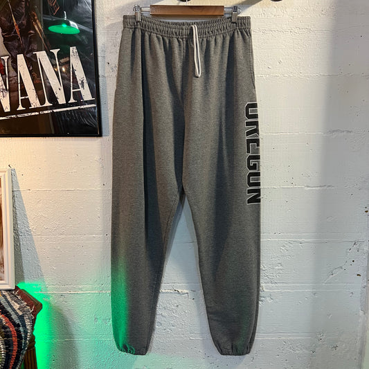 Vintage 2000's Oregon Spellout Sweatpants - Size XL - Heather Grey