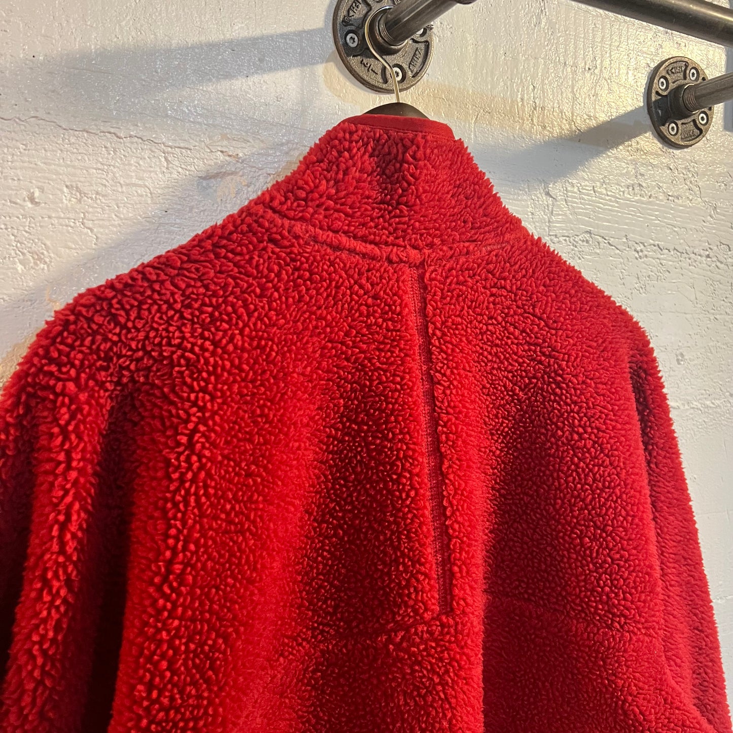 Vintage Patagonia Mesh Lined Deep Piled Zip-Up Fleece - Size XL - Made In USA - Red/Grey