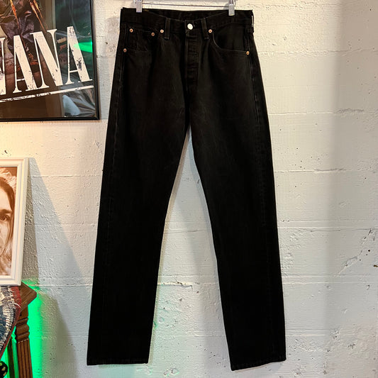 Vintage 90's Levis 501 Overdyed Black Denim Jeans - Size 32" x 34" - Made In USA - 501-0660